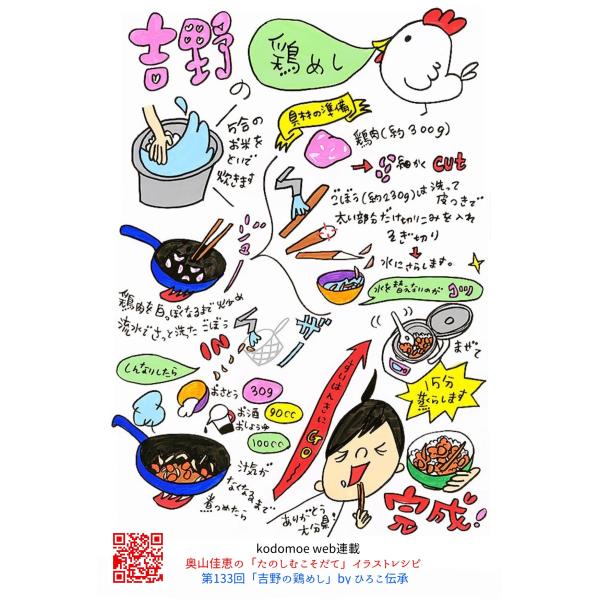 奥山佳恵さんのオリジナルポストカード　吉野の鶏めし