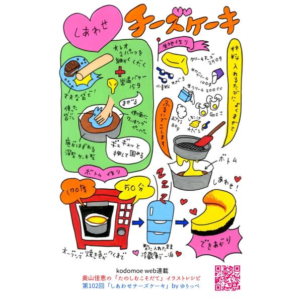 奥山佳恵さんのオリジナルポストカード　しあわせチーズケーキ