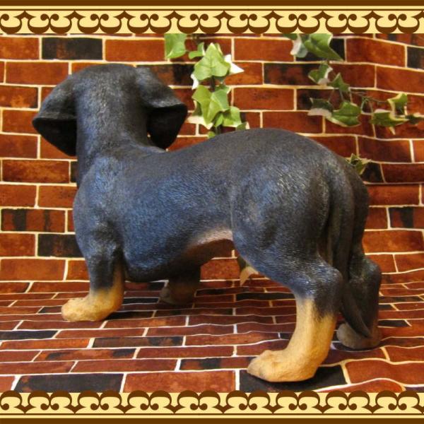 犬の置物 ダックスフント 大きくてリアルな犬の置物 ブラック ビッグサイズ オブジェ、フィギュア、イヌ、いぬオブジェ ガーデニング 玄関先