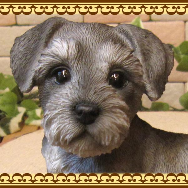 犬の置物 シュナウザー 休憩中！ リアル ガーデン オーナメント 装飾 ベランダアート イヌオブジェ フィギュア ガーデニング 玄関先