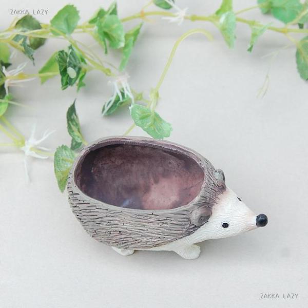 ハリネズミのフィギュア付き鉢 ハリネズミのフィギュア付き鉢