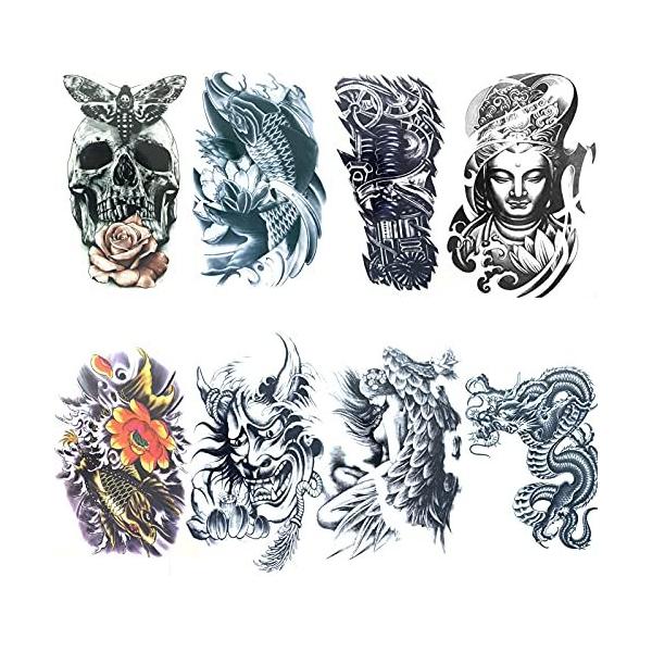 タトゥーシール メンズ 特大きめ デザイン 胸 背中 腕 首 ボディアートシール 面白い刺青シール 一時的な入の価格と最安値 おすすめ通販を激安で
