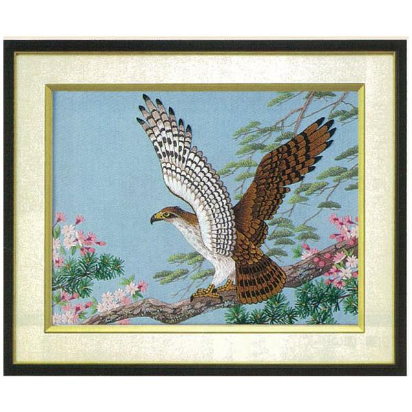 花王印 文化刺繍キット4号 桜と鷹 : ざっか菜の花ヤフー店 - 通販