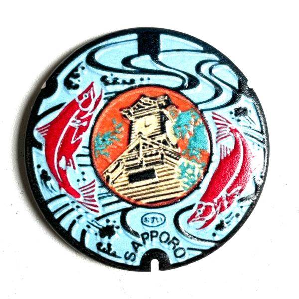 マンホールグッズ3Dクラフト缶バッチ 北海道札幌市 : ざっか菜の花