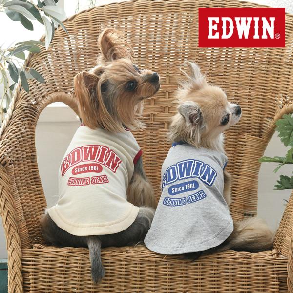 犬 服 犬服 ペット服 ドッグウェア 犬の服 タンクトップ  | EDWIN エドウイン カレッジロゴリンガータンク  24s