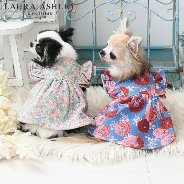 犬 服 犬服 ペット服 ドッグウェア 犬の服 ワンピース |LAURA ASHLEY ローラアシュレイ 裏起毛ダブルフリルワンピース 24a