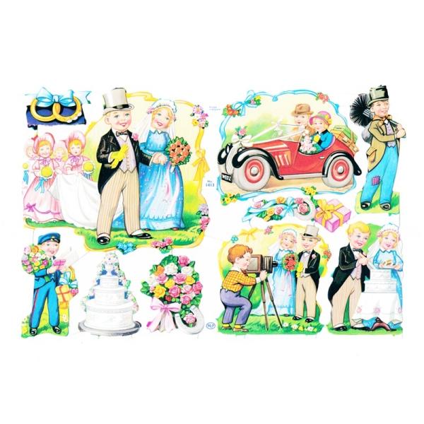 サイズ：約幅23.5×高さ16.0cm素　材：紙製※定形外郵便物可ブランド：マメロックデザイン：クロモス シート 英国 結婚式 新郎 新婦ハイセンスで美しいクロモス。英国の結婚式の様子を描いています♪とても華やかで幸せそうですね♪エンボス加...