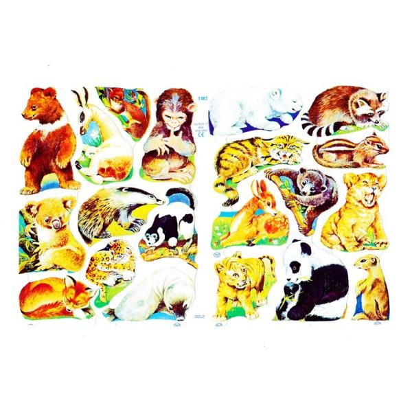 サイズ：約幅23.5×高さ16.0cm素　材：紙製※定形外郵便物可ブランド：マメロックデザイン：クロモス シート 動物 トラ サル クマ パンダ キツネ コアラハイセンスで美しいクロモス。可愛い小動物たちを描いています♪とっても可愛い子ばか...