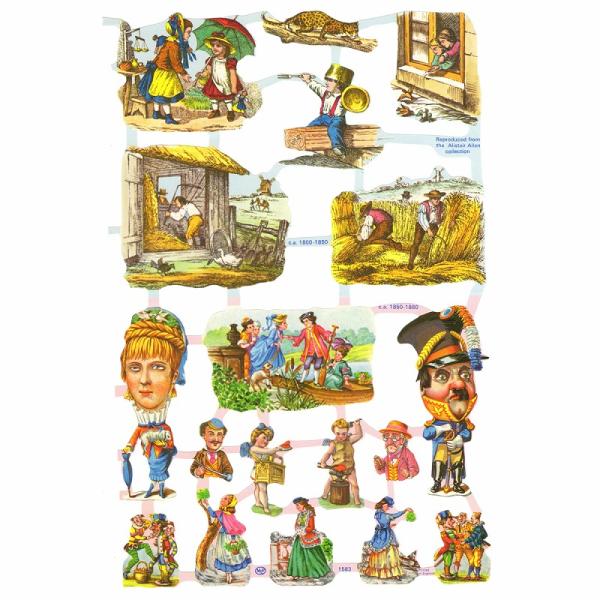 サイズ：約23.5*16.5cm/エンボス加工素　材：紙製※定形外郵便物可ブランド：マメロックデザイン：クロモス シート 子供 ヴィクトリアン 農作業ポーランドで誕生し、イギリスからヴィクトリアクラシックを送り出すMamelok(マメロック...