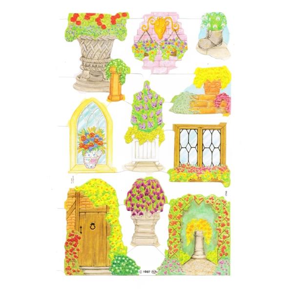 サイズ：約幅23.5×高さ32.5cm素　材：紙製※定形外郵便物OKブランド：マメロックデザイン：クロモス スクラップシート お花 窓 扉ハイセンスで美しいクロモス。お花と窓と扉を描いています♪色合いのバランスがとっても可愛いですね♪どのイ...