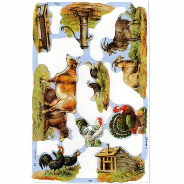 サイズ：約幅23.5×高さ16.5cm素　材：紙製※定形外郵便物可デザイン：クロモス シート 牛 鶏 山羊ポーランドで誕生し、イギリスからヴィクトリアクラシックを送り出すMamelok(マメロック)ハイセンスで美しいクロモス。牧場に住む様々...