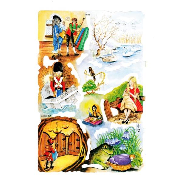 サイズ：約幅23.5×高さ16.0cm素　材：紙製※定形外郵便物可ブランド：マメロックデザイン：クロモス シート おとぎ話 少女 少年ハイセンスで美しいクロモス。おとぎ話の世界を描いています♪ブロンドヘアの少女は何を編んでいるのでしょうか♪...