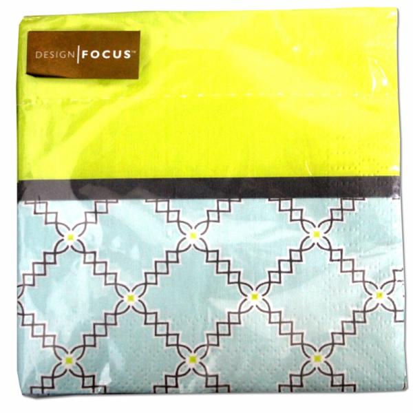 サイズ：12.7cm×12.7cm　　　　　3枚重ね/20枚入り/中国製※定形外郵便物OKブランド：Punch Studioデザイン：ライトブルー ライトグリーン  格子中国のメーカーFOCUS製のBeverage Napkinsシリーズの...