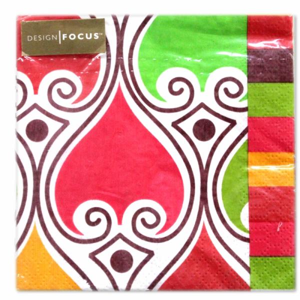 サイズ：12.7cm×12.7cm　　　　　3枚重ね/20枚入り/中国製※定形外郵便物OKブランド：Punch Studioデザイン：レッド グリーン イエロー バリ島中国のメーカーFOCUS製のLuncheon Napkinsシリーズのペ...