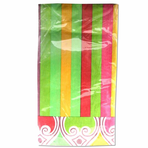 サイズ：20.2cm×11.2cm　　　　　3枚重ね/20枚入り/中国製※定形外郵便物OKブランド：Punch Studioデザイン：レッド グリーン イエロー バリ島中国のメーカーFOCUS製のGuest Towelsシリーズのペーパーナ...