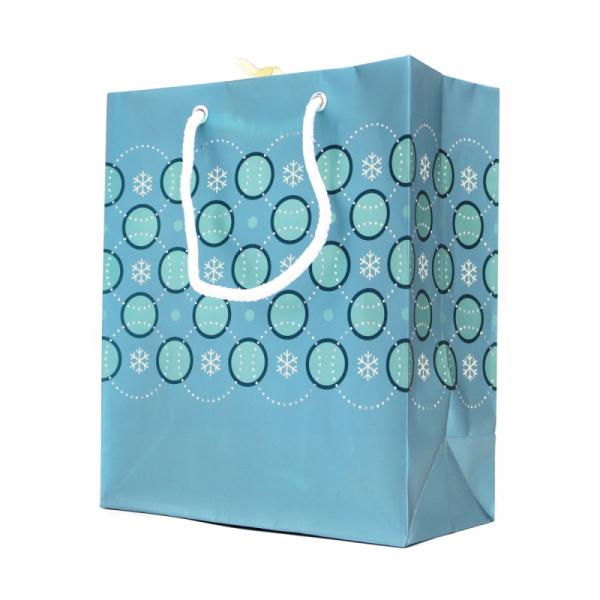 The Gift Wrap Company 【クリスマス】 ギフトバッグ (ブルー×サークル）
