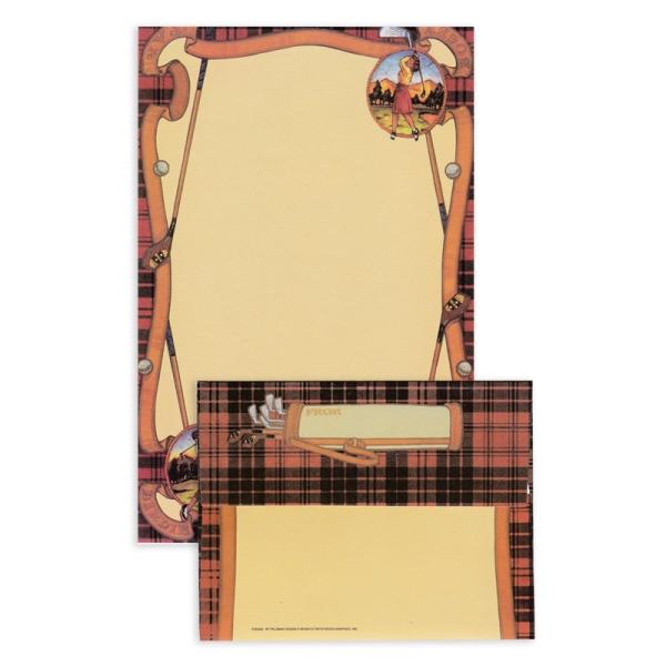 The Paper Company レターセット 便箋6枚×封筒3枚  （木製のゴルフクラブ） レトロ