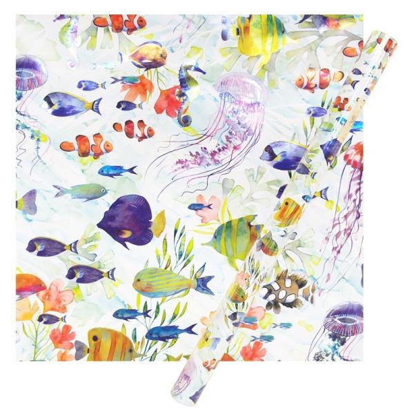 パンチスタジオ ラッピングペーパー 包装紙 海の生き物 水彩 幅76 2cm 長さ3m 定形外郵便物不可 雑貨ロビン ヤフー店 通販 Yahoo ショッピング