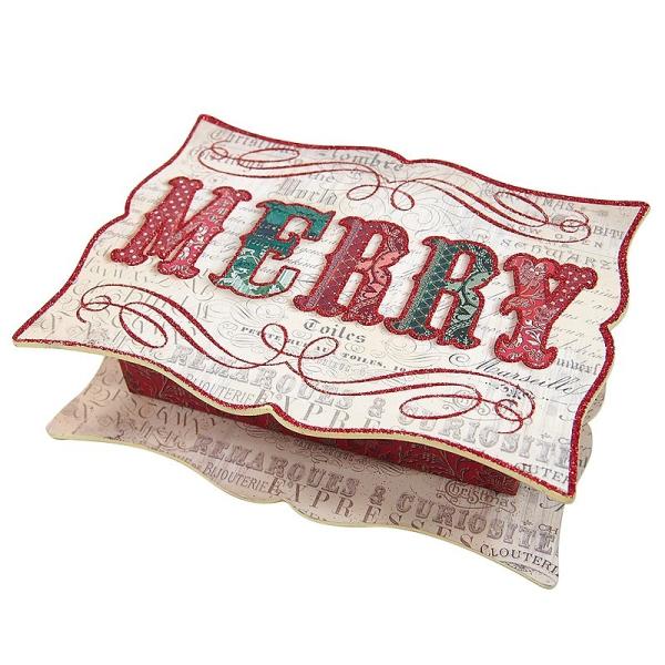 パンチスタジオ ダイカット ギフトボックス 収納 フタ付き（MERRY） クリスマス ・定形外郵便物不可