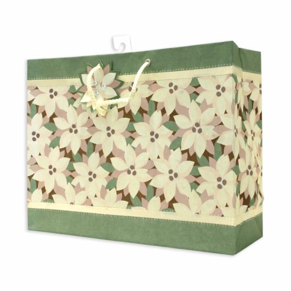 The Gift Wrap Company 【クリスマス】 ギフトバッグ Lサイズ (ウィンターフローラル）