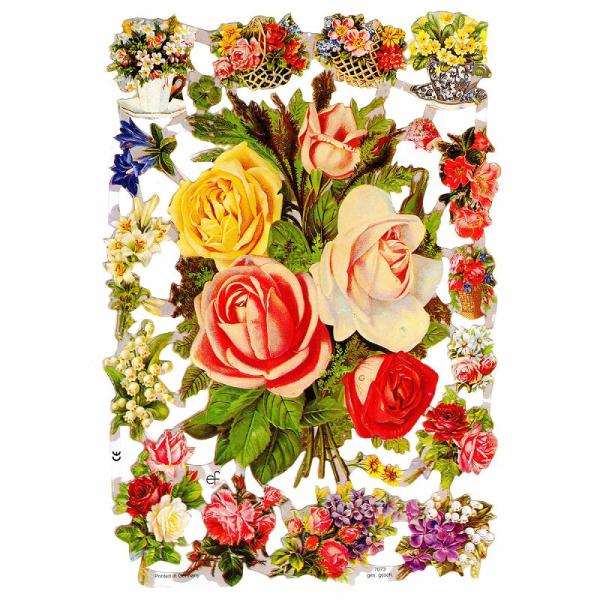 サイズ：23.5×16.5cm素　材：紙製※定形外郵便物可ブランド：エルンスト・フライホーフデザイン：バラ ローズ バスケットドイツからアンティーク、クラシック調の美しいデザインを送り出すErnst Freihoff(エルンスト・フライホー...