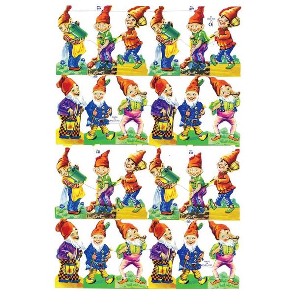 サイズ：23.5×16.5cm素　材：紙製※定形外郵便物可ブランド：マメロックデザイン：小人 おとぎ話 ドワーフレトロなイラストがデザインされた、ハイセンスで美しいクロモス。花を育てる小人。パイプをくゆらす小人。可愛らしい六人の小人のイラス...