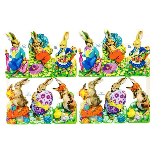 サイズ：23.5×16.5cm素　材：紙製※定形外郵便物可ブランド：マメロックデザイン：ウサギ たまご 傘 花レトロなイラストがデザインされた、ハイセンスで美しいクロモス。ユニークな絵柄で様々なイースターバニーが描かれています。カラフルで楽...