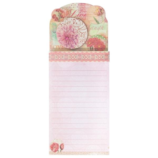 パンチスタジオ リストパッド メモ帳 （フラワー×ピンク） マグネット付き 文房具