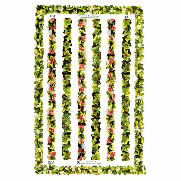 サイズ：約幅23.5×高さ16.0cm素　材：紙製※定形外郵便物可ブランド：マメロックデザイン：クロモス シート ヒイラギ ライン クリスマスハイセンスで美しいクロモス。ヒイラギなどがライン上に描かれています。クリスマスデザインの飾り付けに...