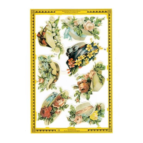 サイズ：約幅23.5×高さ32.5cm素　材：紙製※定形外郵便物OKブランド：マメロックデザイン：クロモス スクラップシート お花 帽子ハイセンスで美しいクロモス。お花と帽子を描いています♪とってもおしゃれな組み合わせですね♪どのイラストも...