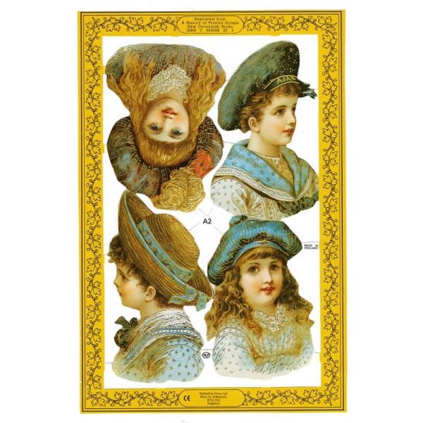 サイズ：約幅23.5×高さ16.0cm素　材：紙製※定形外郵便物可ブランド：マメロックデザイン：クロモス シート 女の子 帽子 ヴィクトリアンハイセンスで美しいクロモス。素敵な帽子を被った美しい子供たが描かれています。色んなデザインの帽子に...