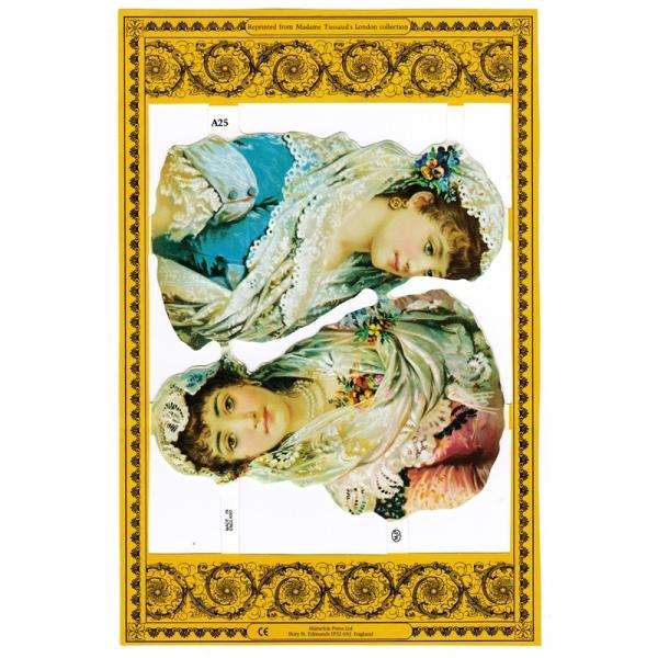 サイズ：約幅23.5×高さ16.0cm素　材：紙製※定形外郵便物OKブランド：マメロックデザイン：クロモス 子供 女性 レース ドレス 中央アジアハイセンスで美しいクロモス。レースのヴェールを被った女性が描かれています。ブルーのドレスとピン...