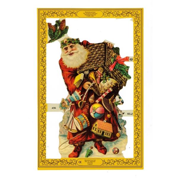 サイズ：約32.5×23.5cm素　材：紙製※定形外郵便物OKブランド：マメロックデザイン：クロモス シート クリスマス Xmas サンタ サンタクロースハイセンスで美しいクロモス。少し意地悪な雰囲気のサンタクロース。バスケットに入っている...