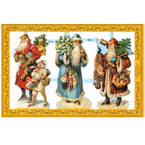 素　材：紙製※定形外郵便物可ブランド：マメロックデザイン：クロモス シート クリスマス サンタ ポーランドで誕生し、イギリスからヴィクトリアクラシックを送り出すMamelok(マメロック)ハイセンスで美しいクロモス。3人の様々な格好のサンタ...