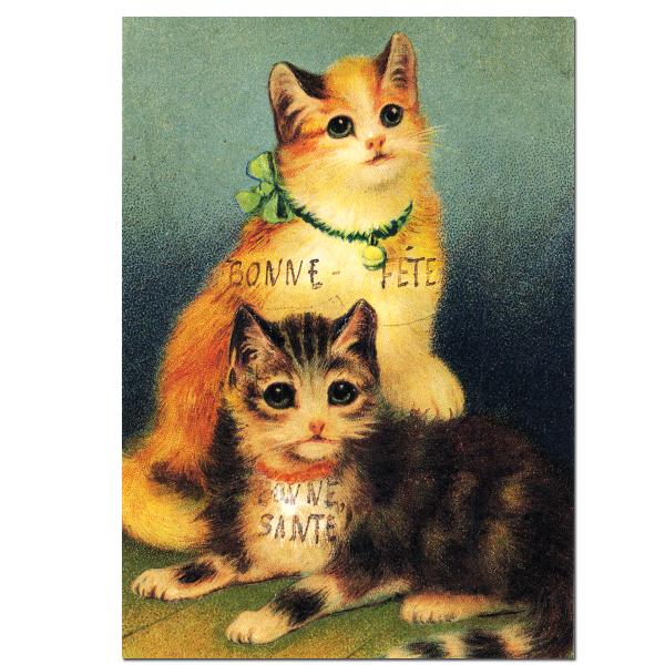 size約縦幅14.5×横幅9.5cm/紙製品※定形外郵便物OKデザイン：首輪 猫 キャット作者はヴィクトリアン時代に猫や子どもをモチーフに描いたヘレナ・マグワイアで動物たちの表情を擬人化させた可愛らしい絵が特徴的です。首輪付近には記念日や...