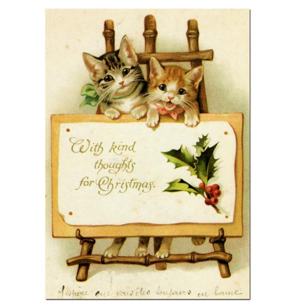 size約縦幅14.5×横幅9.5cm/紙製品※定形外郵便物OKデザイン：ヤドリギ 猫 メッセージボード作者はヴィクトリアン時代に猫や子どもをモチーフに描いたヘレナ・マグワイアで動物たちの表情を擬人化させた可愛らしい絵が特徴的です。メッセー...