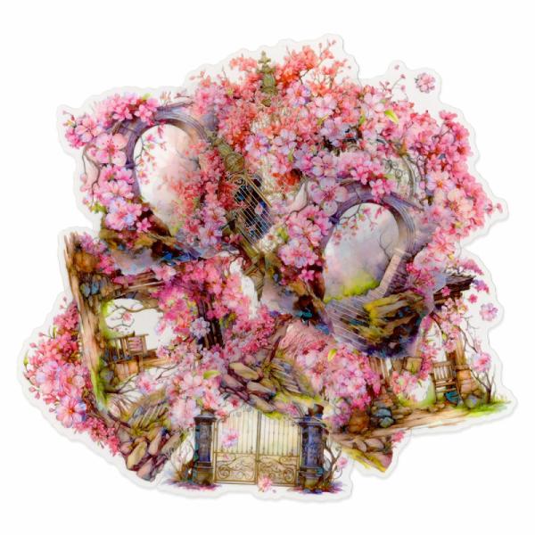 フレークシール セット スクラップ素材 桜シリーズ （ゲート） 箔押し加工 PET素材
