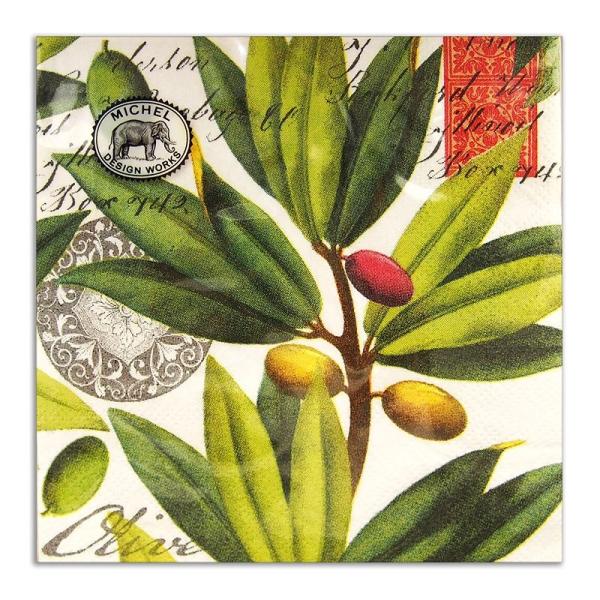 サイズ：縦幅25.0×横幅25.0cm（広げた状態）　　　　縦幅12.5×横幅12.5cm（折りたたんだ状態）20枚入り素　材：紙※定形外郵便物OKブランド：Michel Design Worksデザイン：ペーパーナプキン オリーブ 緑色 ...