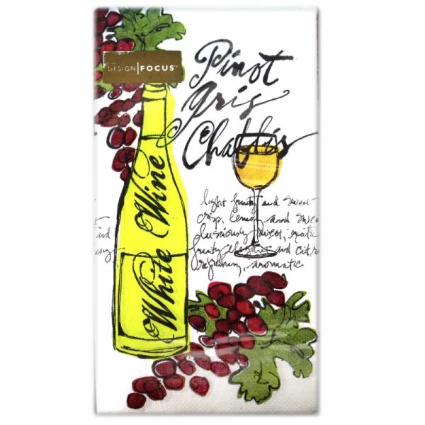 サイズ：20.2cm×11.2cm　　　　　3枚重ね/20枚入り/中国製※定形外郵便物OKブランド：Punch Studioデザイン：バイオレット グリーン ホワイト 葡萄 白ワイン中国のメーカーFOCUS製のGuest Towelsシリー...