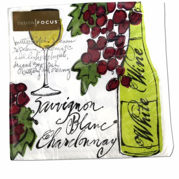 サイズ：12.7cm×12.7cm　　　　　3枚重ね/20枚入り/中国製※定形外郵便物OKブランド：Punch Studioデザイン：バイオレット グリーン ホワイト 葡萄 白ワイン中国のメーカーFOCUS製のBeverage Napkin...