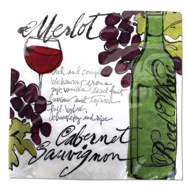 サイズ：16.5cm×16.5cm　　　　　3枚重ね/20枚入り/中国製※定形外郵便物OKブランド：Punch Studioデザイン：バイオレット グリーン ホワイト 葡萄 赤ワイン中国のメーカーFOCUS製のLuncheon Napkin...