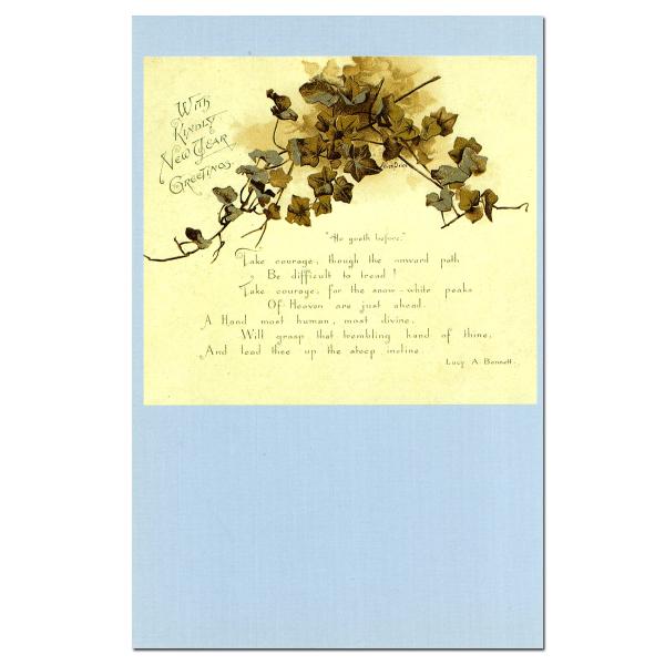 size:約縦幅14.5×横幅9.5cm/紙製品※定形外郵便物OKデザイン：ツタ 植物 標本ツタの様な植物が装飾されたデザインに英字で新年の挨拶が添えられた手書きの詩を思わせる字体が特徴的な一枚です。お手紙としての使用はもちろん、プレゼント...