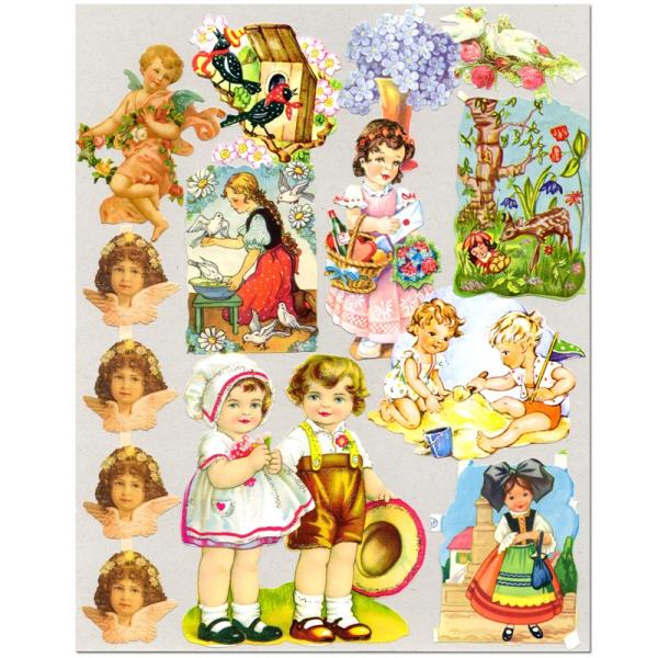 素　材：紙製※定形外郵便物可ブランド：ノーブランドデザイン：クロモス シート 子供    ハイセンスで美しいクロモス。色々な子供のイラストのオリジナルセットとなっています。エンボス加工なのでぽこっと浮きでたデザインになっています。スクラップ...