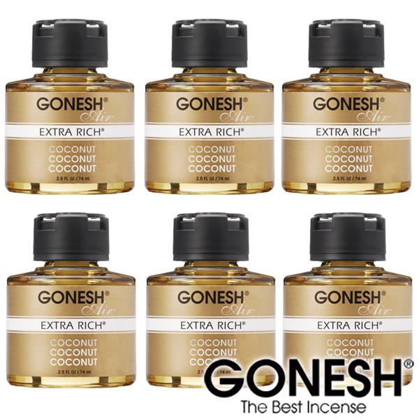 Gonesh ガーネッシュ ココナッツ リキッド瓶 6個セット エアフレッシュナー 芳香剤 車 カーフレグランス お徳用 送料無料 Coconut Golicox06 インポート卸雑貨 Zakkart Yahoo店 通販 Yahoo ショッピング