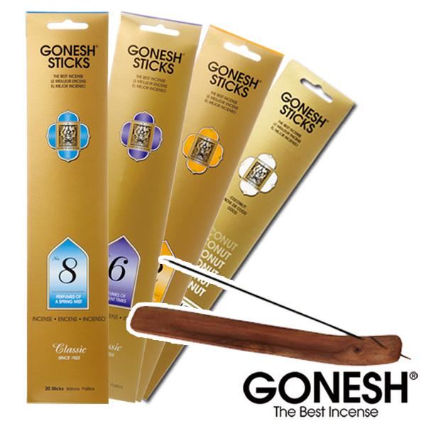 【メール送料無料】お香4箱 お香立て1個のお得なお試しセット！ GONESH ガーネッシュ お香セット 福袋 初心者はじめてパック   お香立て 芳香剤 詰め合わせ