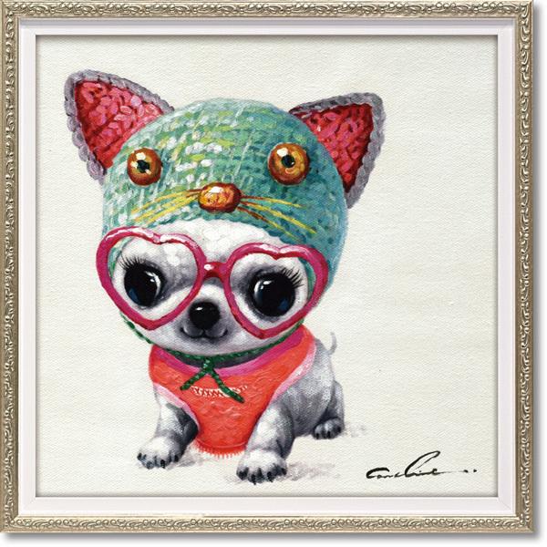 油絵  (プレゼント) 青嶺円照』○SM油彩額付タテ36.3cm銀シルバー満月富士山がんどう