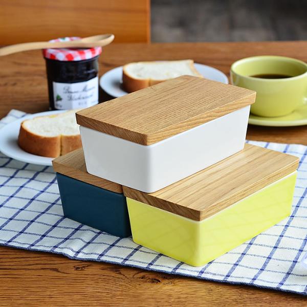 バターケース おしゃれ 木の道具店 200g 陶器 木製 日本製 電子レンジ