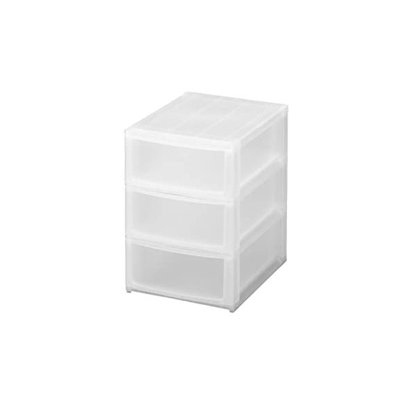 他サイト： サンカ ポスデコ 引き出し収納ボックス A4 深3段 クリアずれを防ぐラバーストッパー 重ねて使える スタッキングチェスト ロック機構 日本製の商品画像