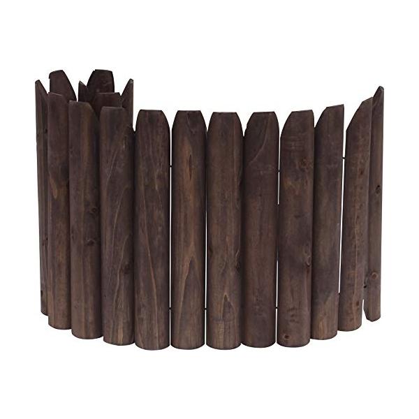 他サイト： タカショー 花壇フェンス 先割花壇フリー ブラウン 40cm 天然木 TKR-26Nの商品画像