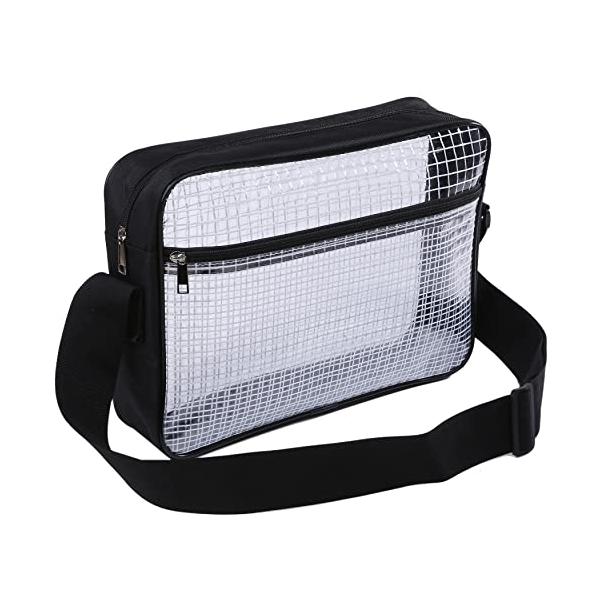 GooTouch エンジニアバッグ 14インチ 35×25×8cm 軽量シンプルタイプ 透明 道具袋 ショルダーバッグ クリーンバッグ クリンル